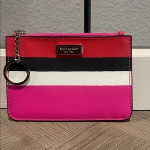 AUTH Kate Spade mini wallet card holder keychain